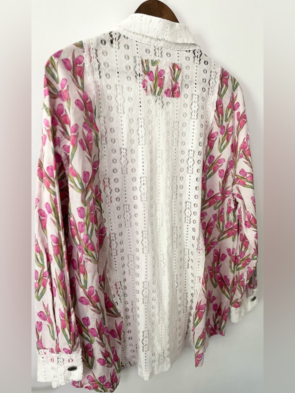 POL Cotton Oversized Floral Lace Button Down – Size Medium NWOT - Picture 7 of 14